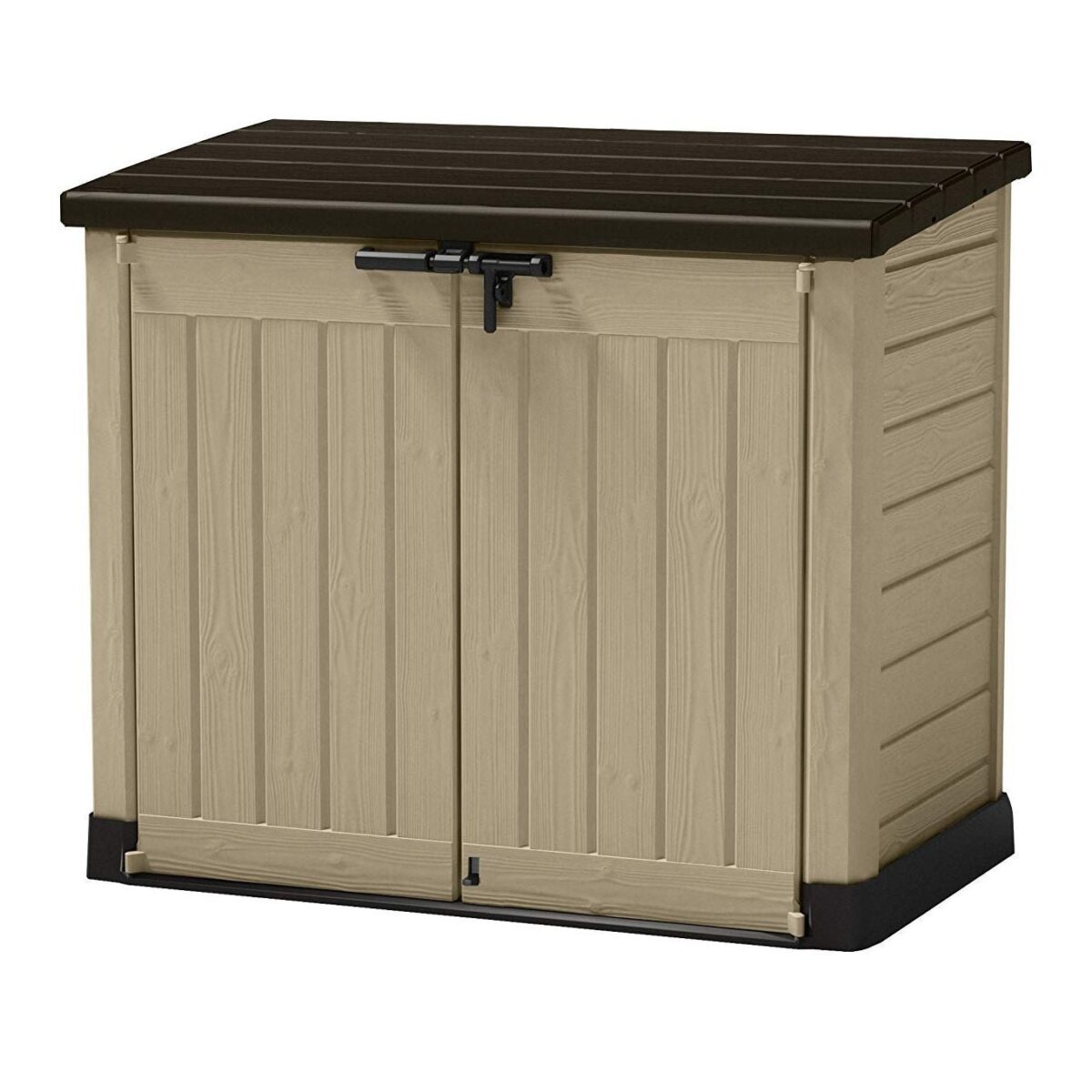 Keter Store It Out Max 1200L Outdoor Garden & Wheelie Bin Storage Shed – Beige & Brown - Image 1