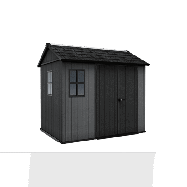 Keter 9×7.5 Newton Plus Side Entry Plastic Shed – Dark Grey