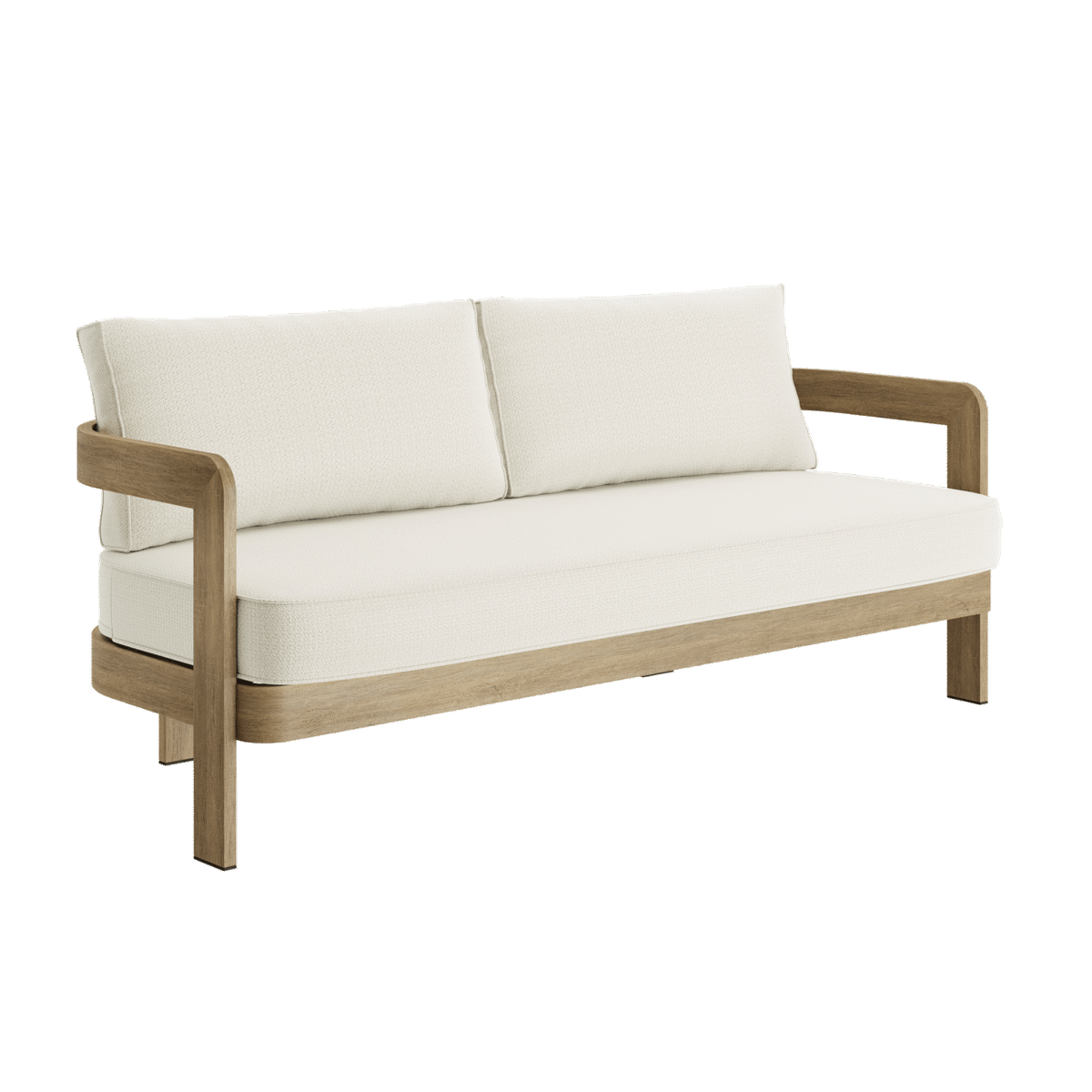 N3 Oak Three Seater Sofa Cirrus Textured Weave - Image 1
