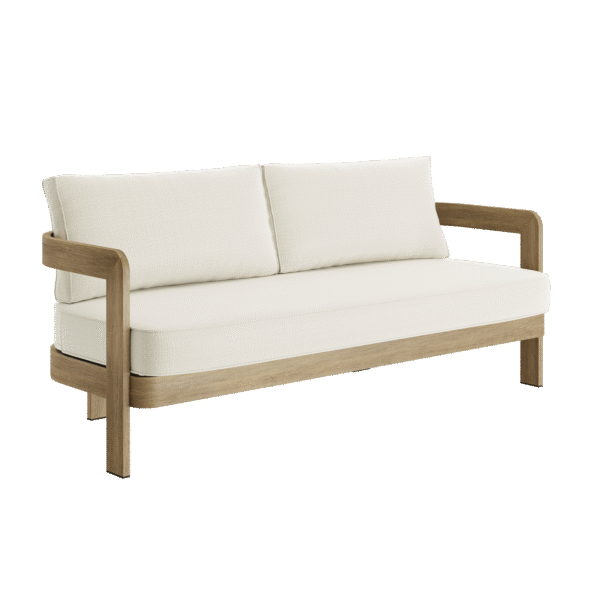 N3 Oak Three Seater Sofa Cirrus Textured Weave
