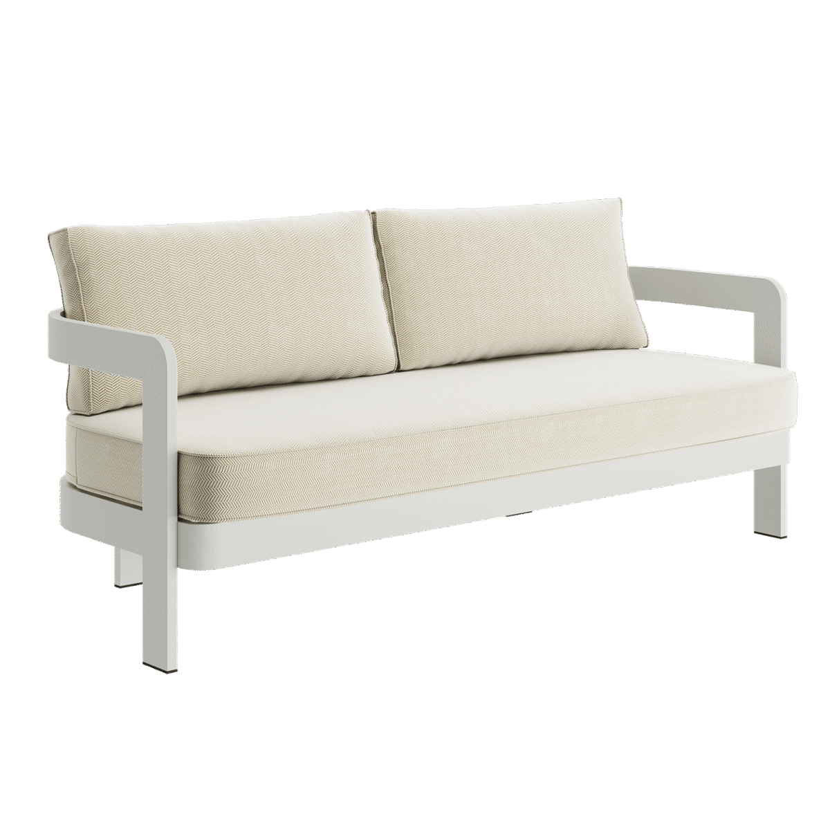 N3 Stone Three Seater Sofa Pearl Herringbone - Image 1